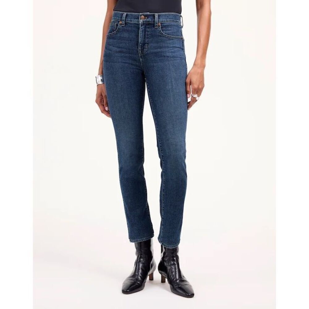 Madewell Mid-Rise Stovepipe Jeans In Deming Blue Wash Size 25
